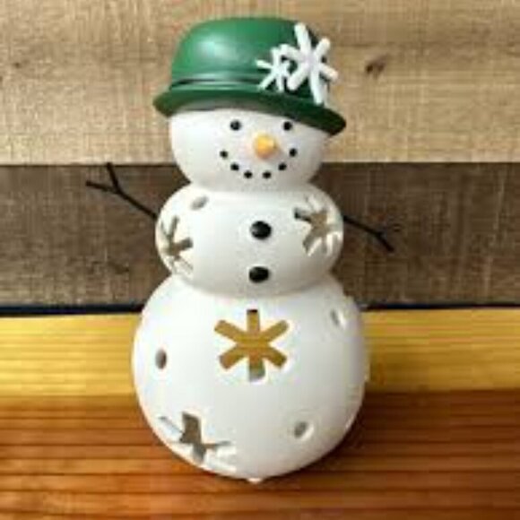 PartyLite Mrs. Snow Tealight Holder Rare Retired - In Box P91130 - Picture 1 of 7